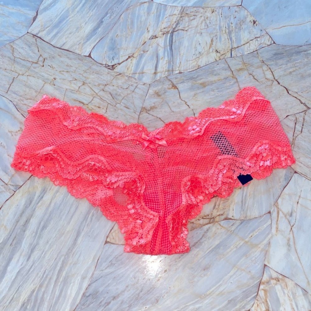 XS Orange Very Sexy Cheeky Panty Lace Mesh Fishnet Bikini Thong Panties